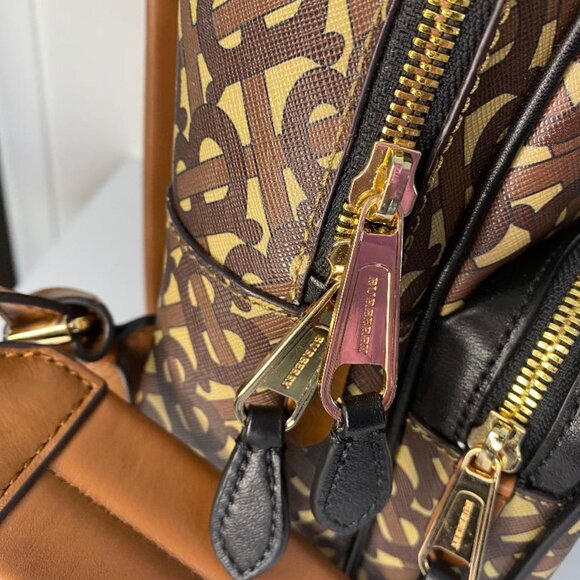 Burberry Backpack Brown E Canvas w/ Printed TB Motif- Never Worn main image 6